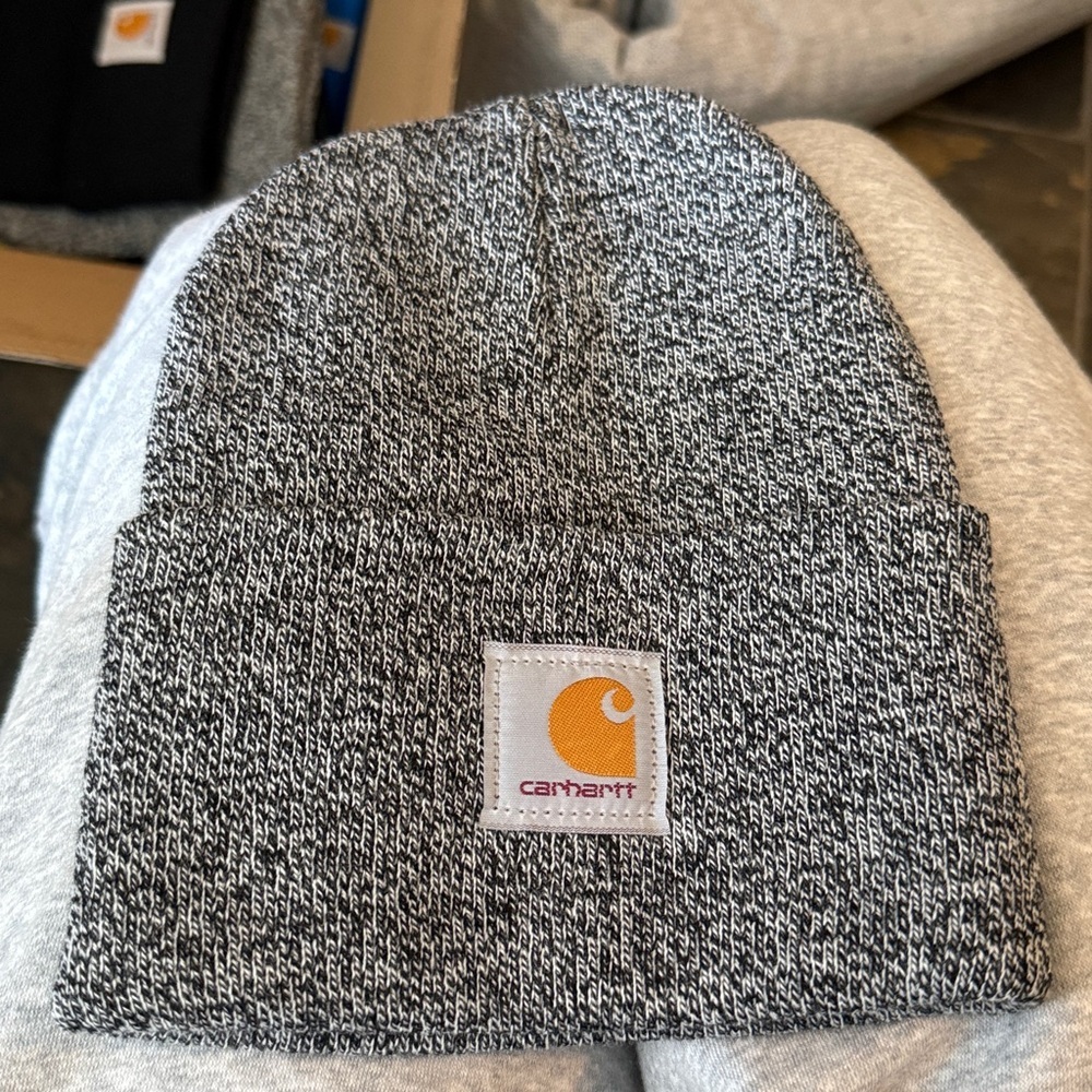 NWT Carhartt Black Speckled Winter Warm Unisex Beanie - Picture 2 of 2